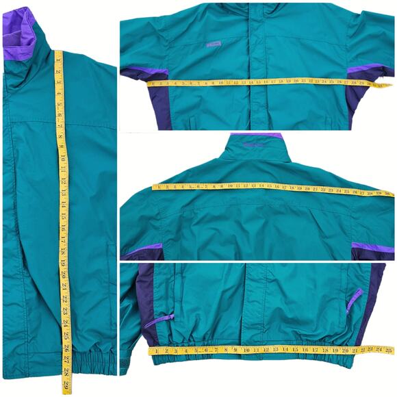 VTG Columbia Bugaboo Jacket Size XL Green Purple Nylon Zip Front Vintage 90s - Picture 9 of 11